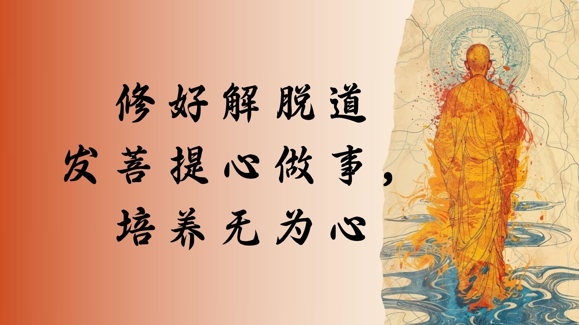 修好解脱道发菩提心做事，培养无为心