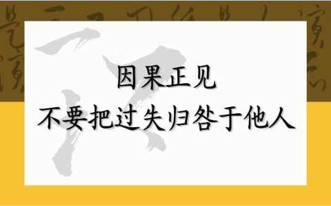 因果正见——不要把过失归咎于他人
